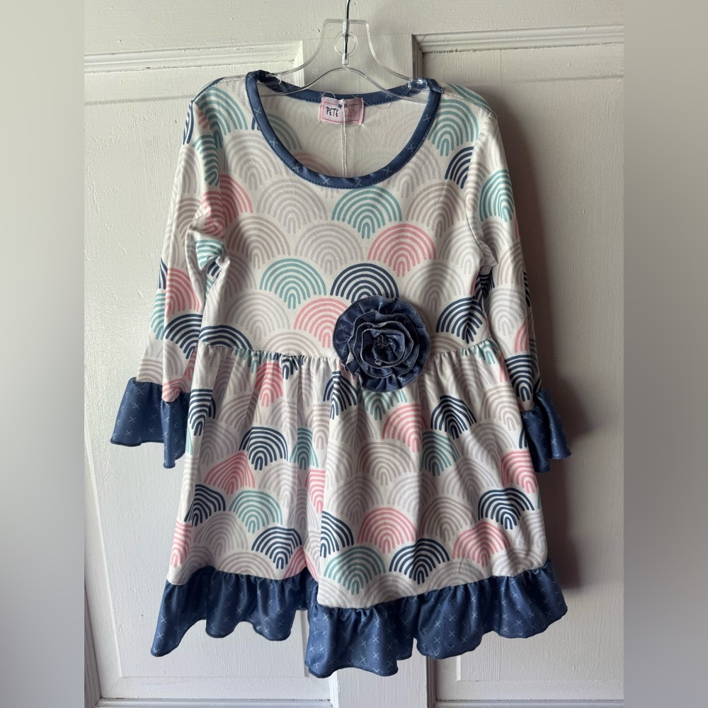 White and Blue Casual Dress